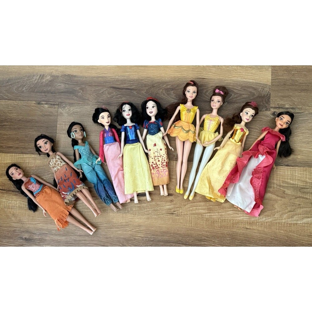 DISNEY PRINCESS Dolls - Lot Of 10‎ Barbies Mattel Shimmer Dancer Belle Mulan Ect